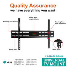 Load image into Gallery viewer, Universal TV Mount - 26” to 65”, VESA Compliant Wall Bracket for Flat Screens and LED Monitors - Low Profile Television Panel Anchor - With Moveable, Lockable 12 Degree Tilt