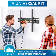 Load image into Gallery viewer, Universal TV Mount - 26” to 65”, VESA Compliant Wall Bracket for Flat Screens and LED Monitors - Low Profile Television Panel Anchor - With Moveable, Lockable 12 Degree Tilt
